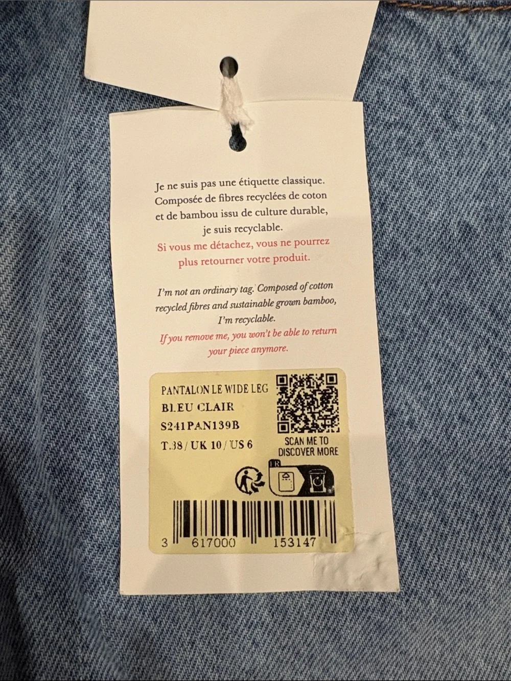 Sezane nwt wide